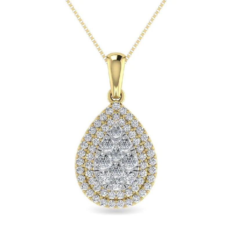 Women’s luxurious necklace-Diamond 3/4 Ct.Tw. Fashion Pendant in 14K Yellow Gold