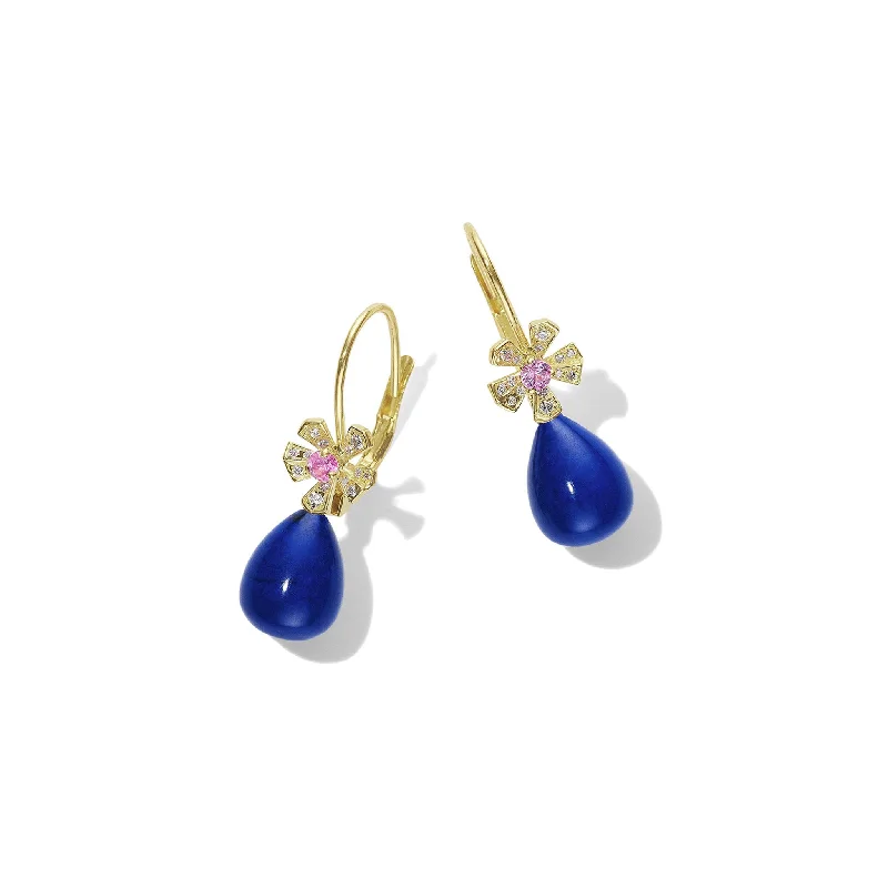 Women’s diamond stud earrings-Wonderland Teardrop Blue Lapis Earrings