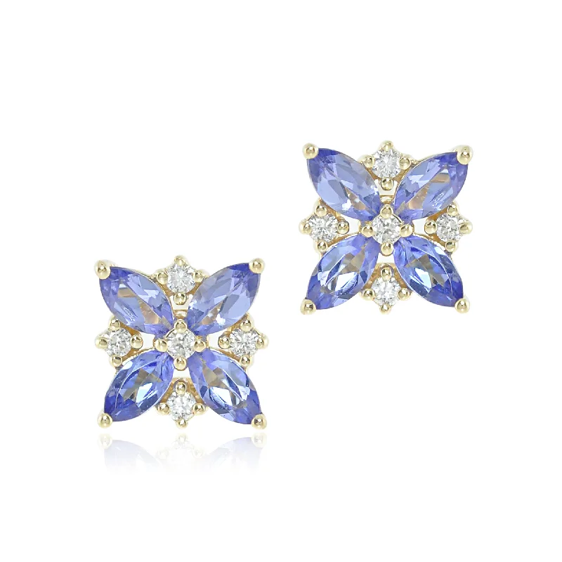 Women’s opal earrings-Celeste Earrings in Tanzanite & Diamonds