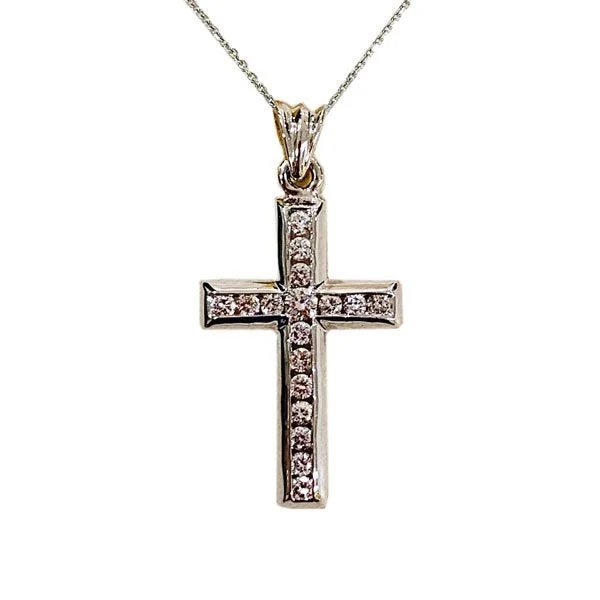 Women’s chain necklace-14k White Gold Diamond Pendant