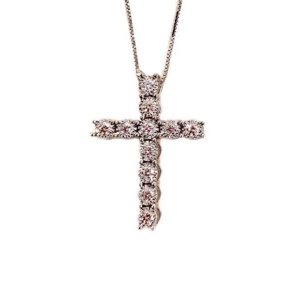 Women’s vintage necklace-14k White Gold Diamond Pendant