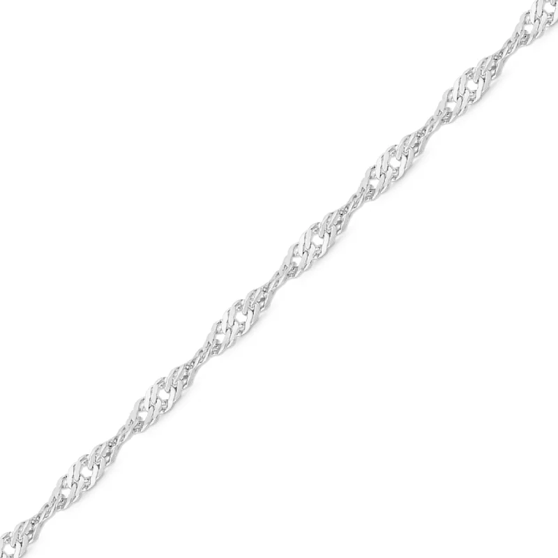 Women’s silver chain necklace-1.2 mm Singapore .925 Sterling Silver Permanent Jewelry Chain - By the Foot / PMJ0007