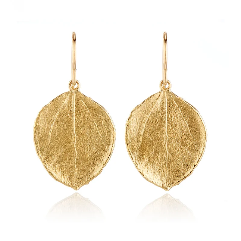 Women’s trendy earrings-Aspen Leaf Drop Earrings