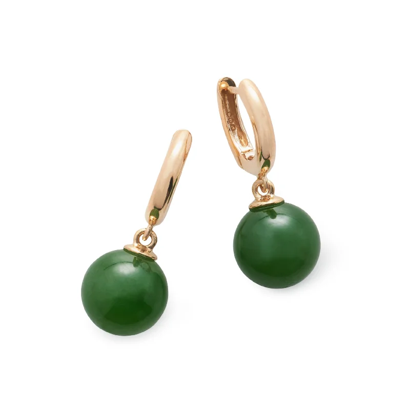 Women’s unique earrings-Soho Earrings in Green Nephrite Jade