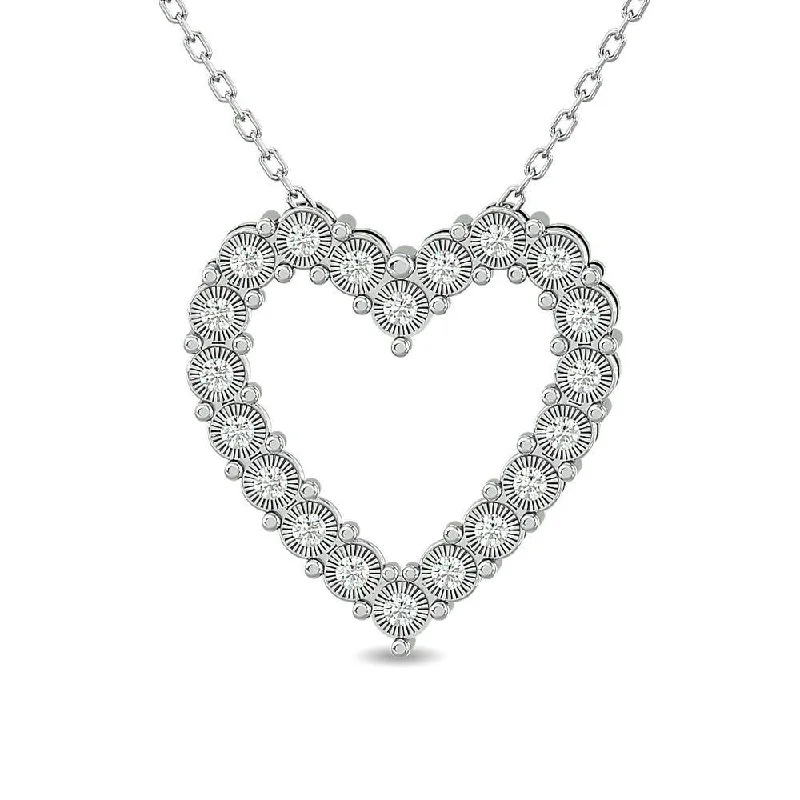 Women’s layered necklace-Diamond 1/6 Ct.Tw. Heart Pendant in Sterling Silver