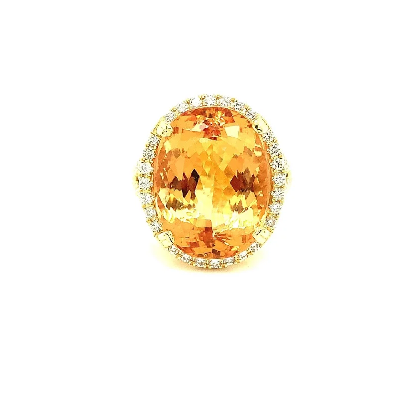 Women’s round diamond engagement ring-Imperial Topaz Ring with Diamonds 74-JSA