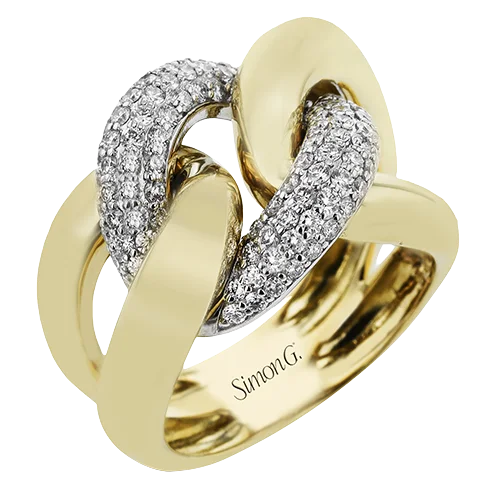 Women’s pear-shaped engagement ring-Right Hand Ring In 18k Gold With Diamonds LR4820