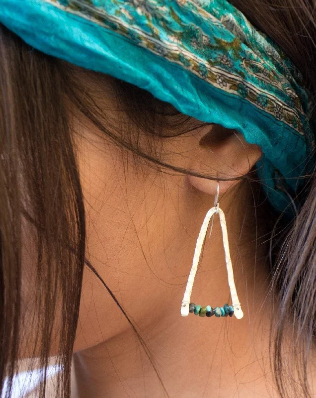 Women’s delicate earrings-Turquoise Earrings ~ Sterling Silver 925 or Gold Filled ~ ME154