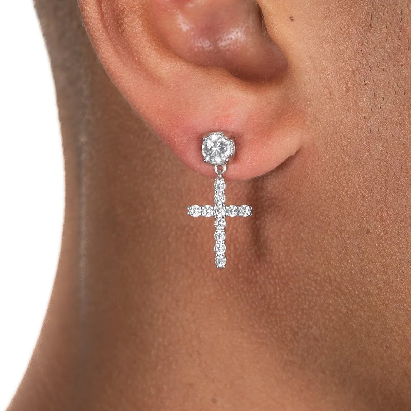 Women’s elegant earrings-Studded Cross Earrings