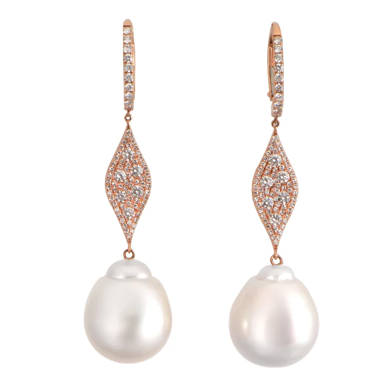 Women’s gemstone earrings-Pearl Drop Earrings