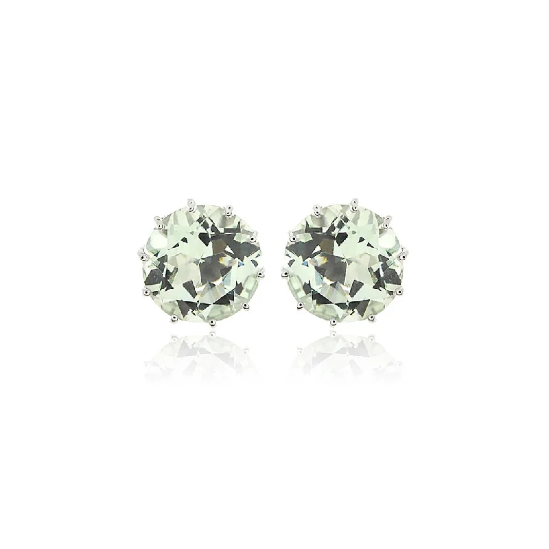 Women’s everyday earrings-Dottie Earrings in Green Quartz