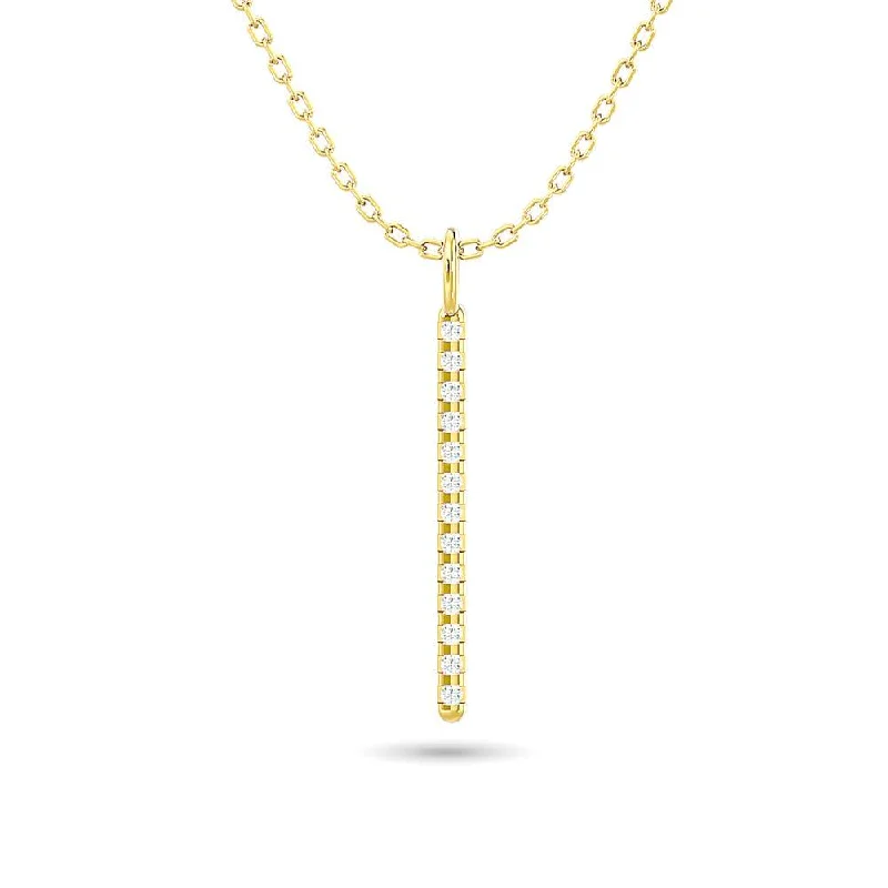 Women’s spiritual necklace-Diamond Bar Pendant 1/8 ct tw in 14K Yellow Gold