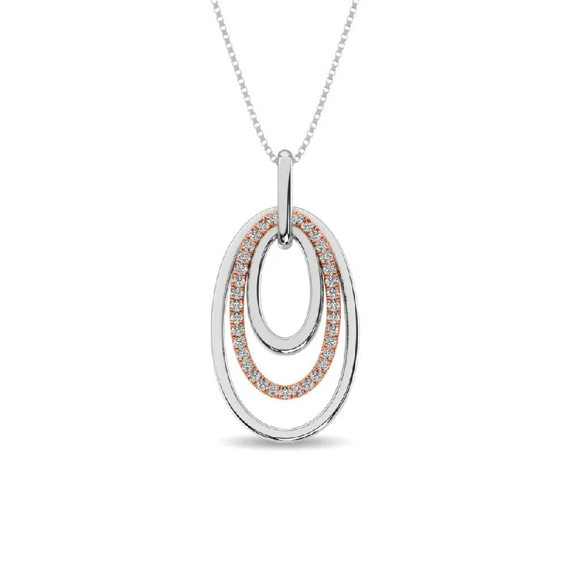 Women’s luxury pendant necklace-Diamond 1/5 ct tw Fashion Pendant in 14K Two Tone Gold