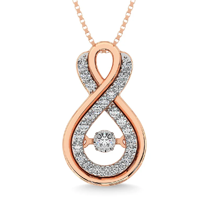 Women’s birthstone pendant necklace-Diamond 1/5 Ct.Tw. Infinity Pendant in 10K Rose Gold