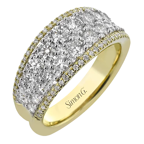 Women’s silver engagement ring-Right Hand Ring In 18k Gold With Diamonds LR3214