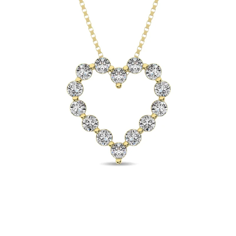 Women’s custom necklace-Diamond 1/2 Ct.Tw. Heart Pendant in 14K Yellow Gold