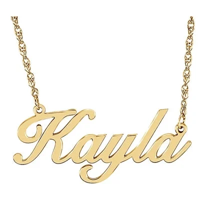 Women’s layered gold necklace-Script Name Plate Chain not Included