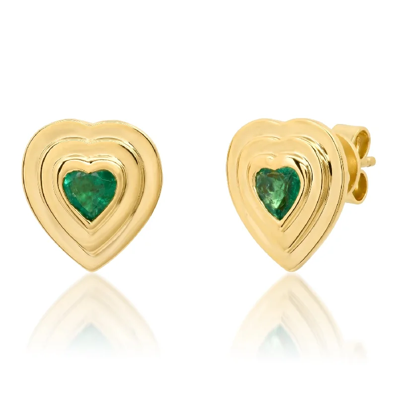 Women’s crystal earrings-Heart Studs