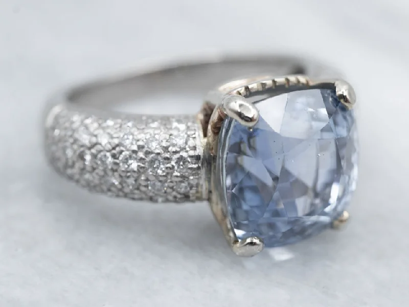 Women’s luxury gemstone engagement ring-Ceylon Sapphire and Fine Diamond Statement Ring