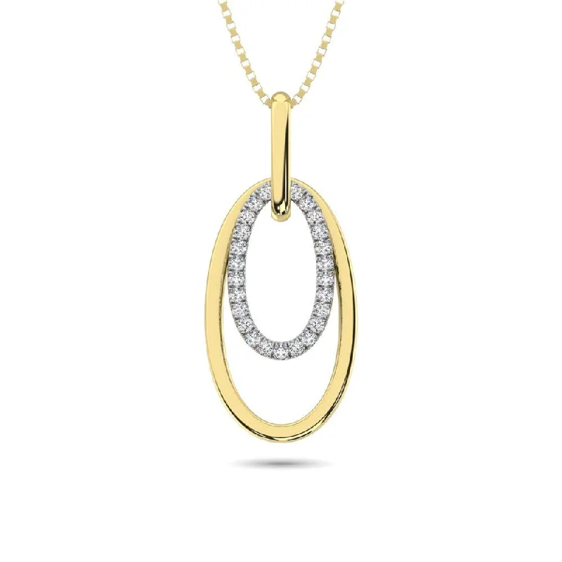 Women’s delicate gold necklace-Diamond 1/8 ct tw Fashion Pendant in 10K White and Yellow Gold