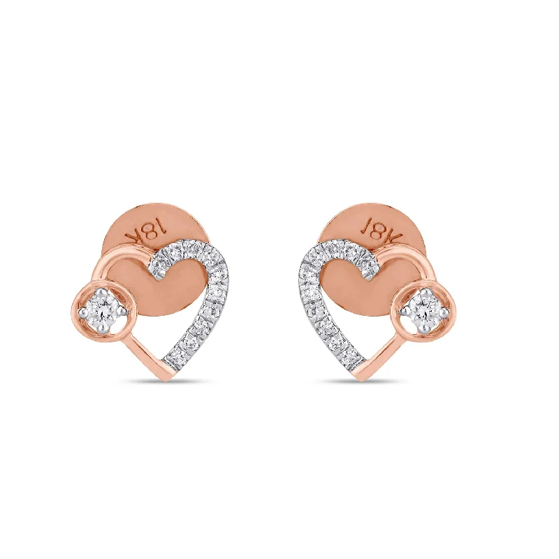 Women’s dazzling diamond earrings-Hear shapped Diamond  Earrings