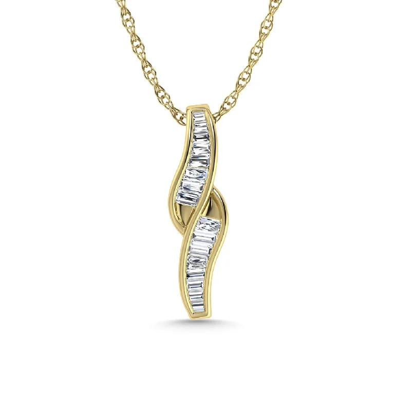 Women’s layered pendant necklace-Diamond 1/4 Ct.Tw. Fashion Pendant in 14K Yellow Gold