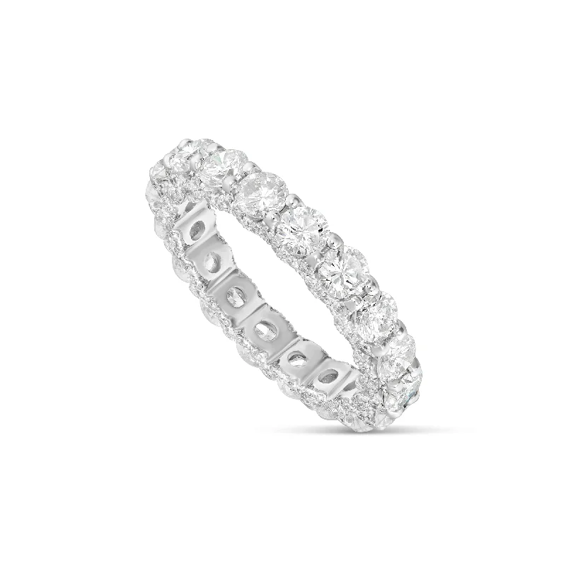 Women’s vintage-inspired engagement ring-14k White Gold Diamond Eternity Band Ring