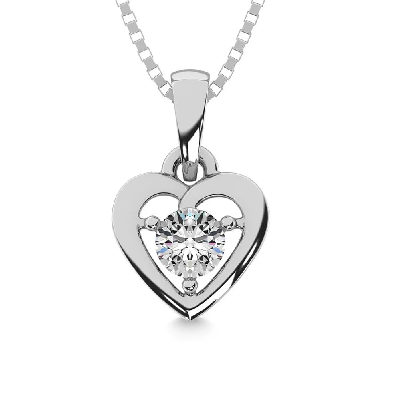 Women’s pearl necklace-Diamond 1/50 Ct.Tw. Heart Pendant in Sterling Silver