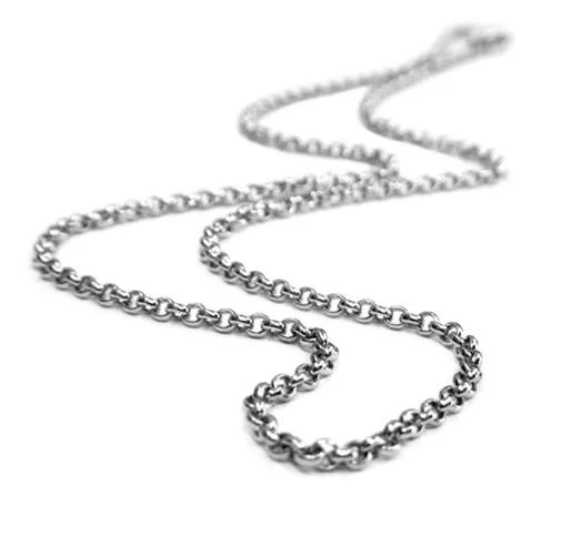 Women’s rectangular necklace-Sterling Silver Chain - Thick Rolo