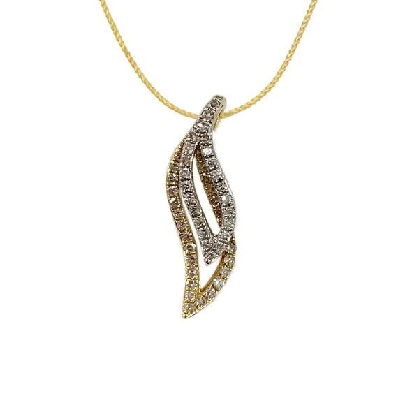 Women’s spiritual necklace-14k Two Tone Diamond Pendant