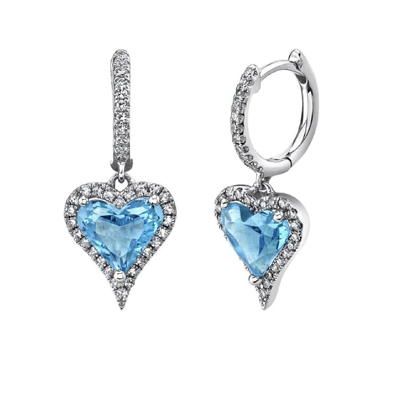 Women’s chic earrings-Topaz Heart Drops