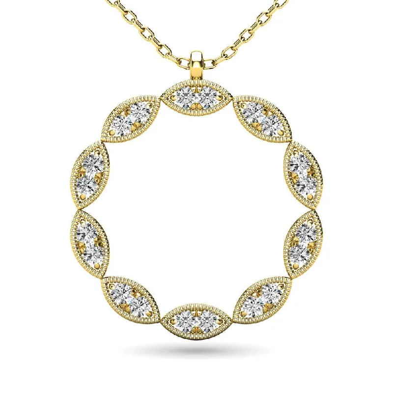 Women’s dainty necklace-Diamond 1/10 ct tw Fashion Pendant in 10K Yellow Gold