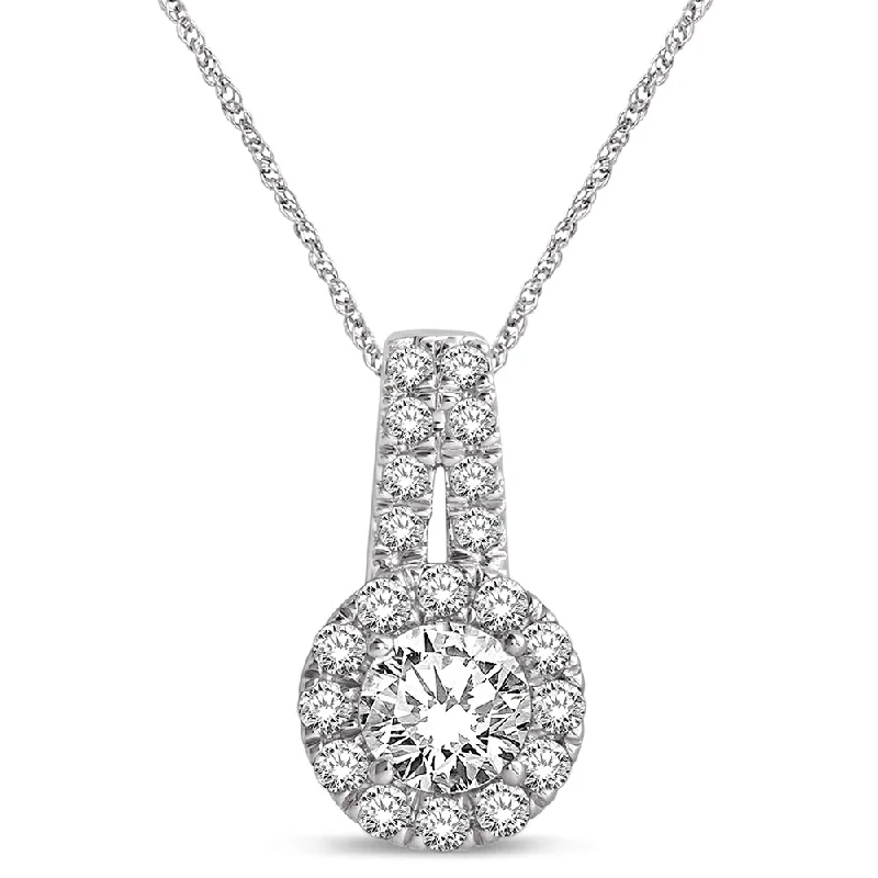 Women’s vintage-inspired necklace-14K White Gold 5/8 Ct.Tw. Diamond Fashion Pendant