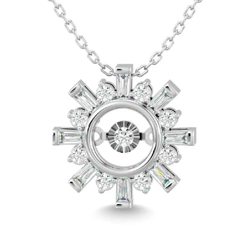 Women’s stylish necklace-Diamond 1/4 Ct.Tw. Shimmering Pendant in 14K White Gold