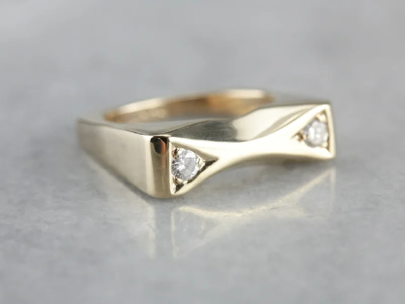 Women’s heirloom-style engagement ring-Modernist Diamond Cocktail Band