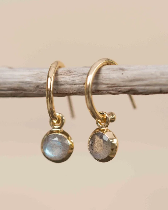 Women’s classic earrings-Judy Labradorite Earrings ~ 18k Gold Plated ~ ME203