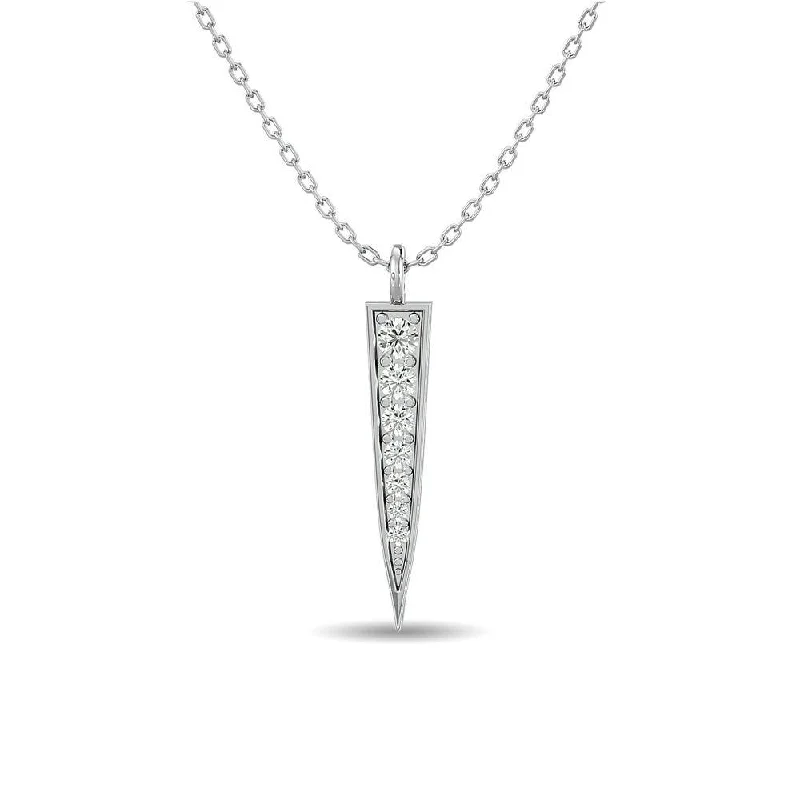 Women’s vintage pendant necklace-Diamond Fashion Pendant 1/6 ct tw in 10K White Gold