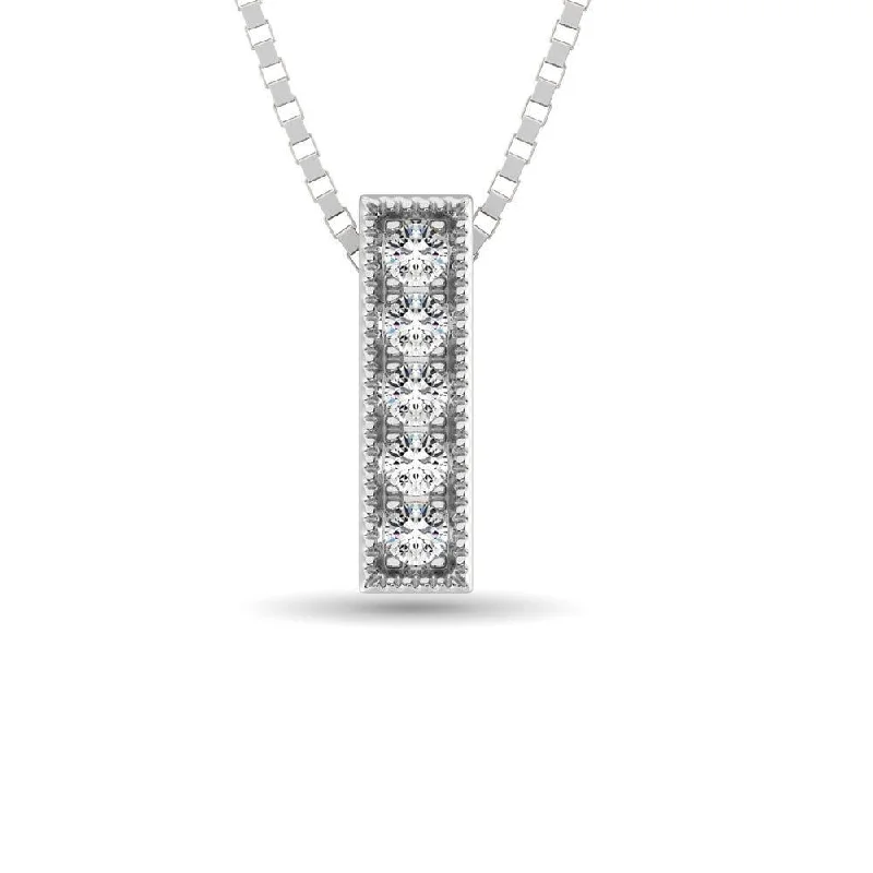 Women’s gold pendant necklace-Diamond 1/20 ct tw Fashion Pendant in 10K White Gold