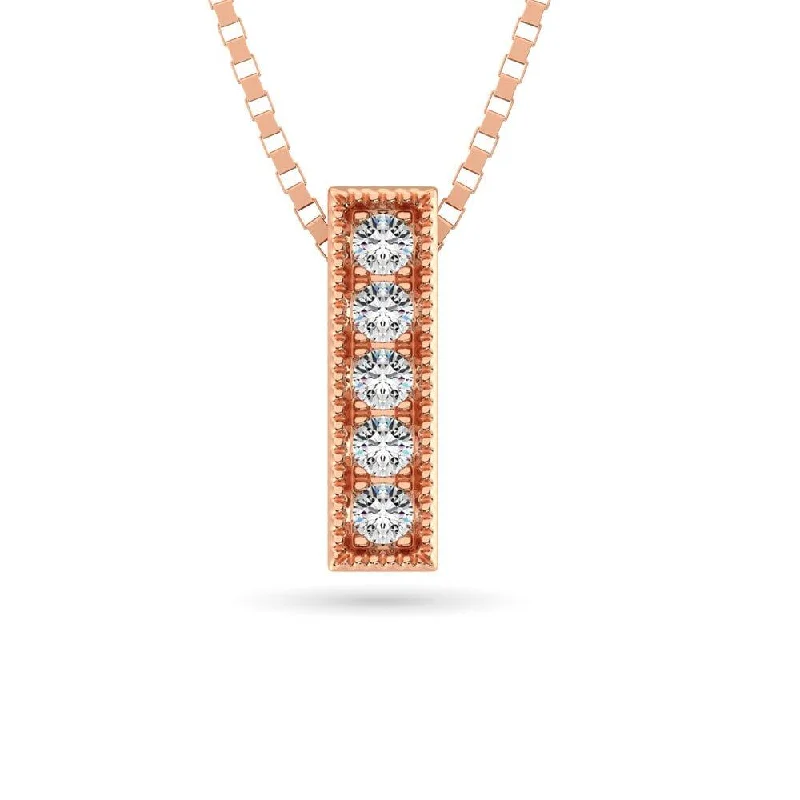 Women’s chic necklace-Diamond 1/20 ct tw Fashion Pendant in 10K Rose Gold