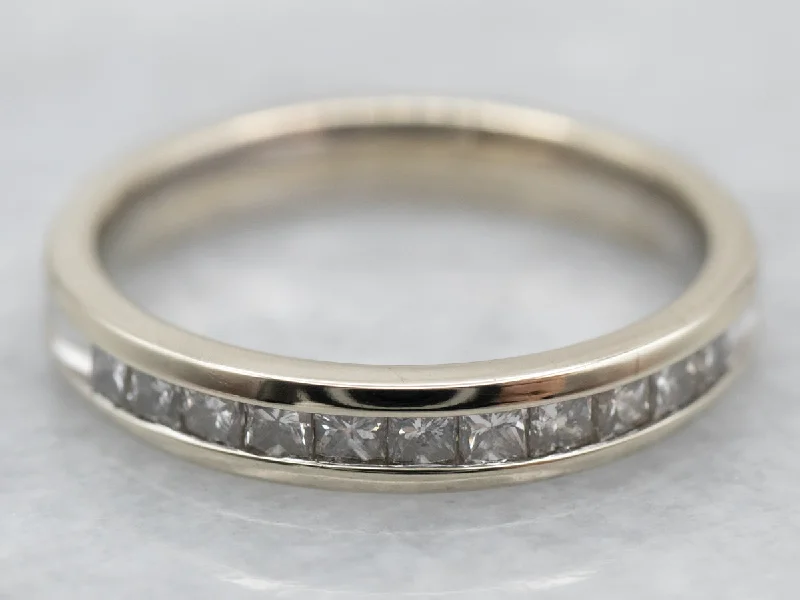 Women’s eco-friendly engagement ring-Princess Cut Channel Set Diamond Band