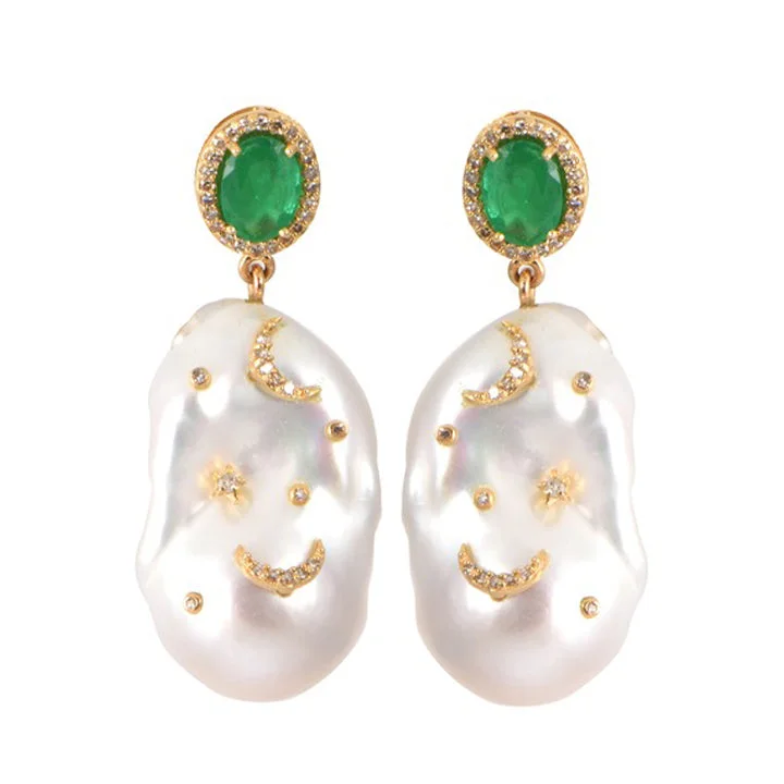 Women’s art deco earrings-Baroque Drop Earrings