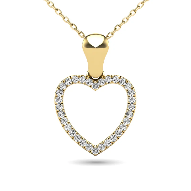 Women’s infinity necklace-10K Yellow Gold 1/10 Ctw Diamond Heart Pendant