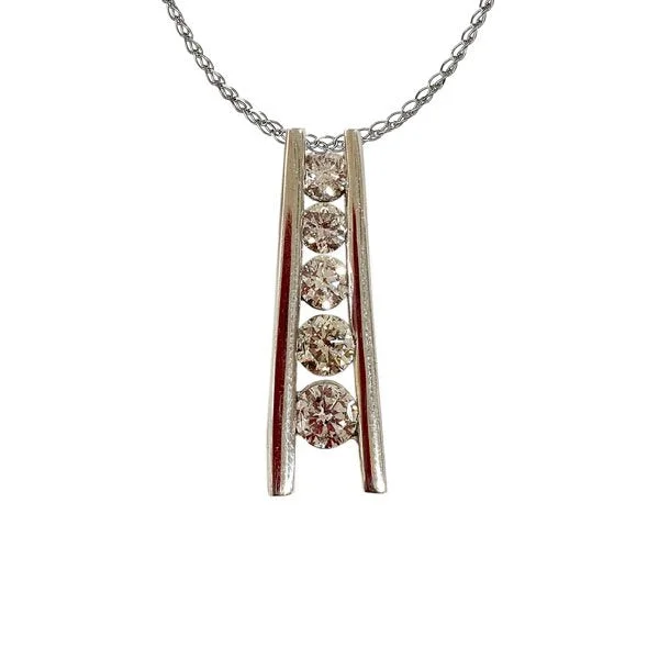 Women’s ruby necklace-14k White Gold Diamond Pendant