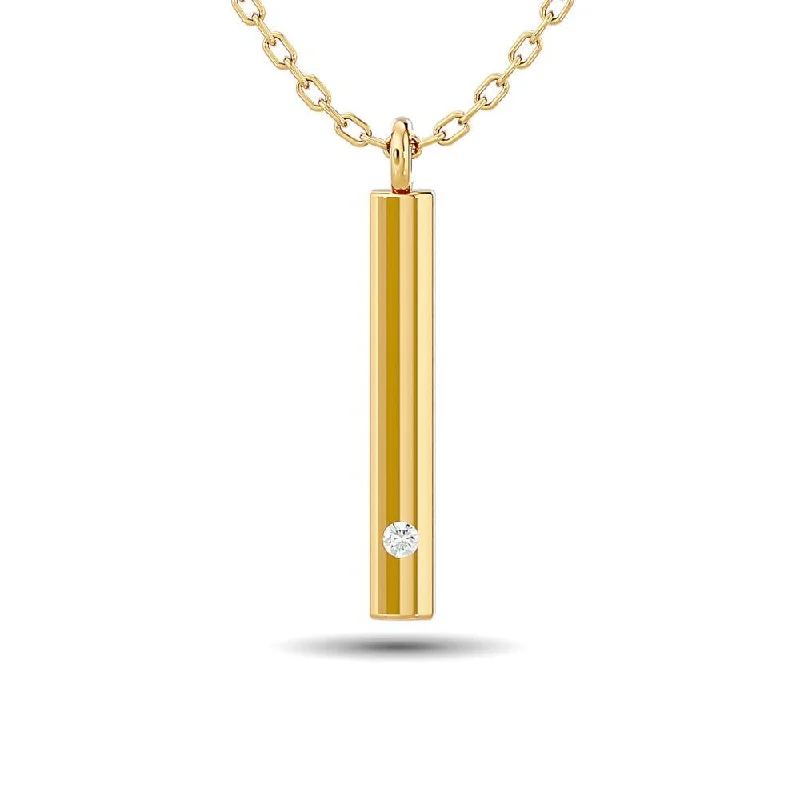 Women’s twisted necklace-Diamond Bar Pendant 1/50 ct tw in 10K Yellow Gold