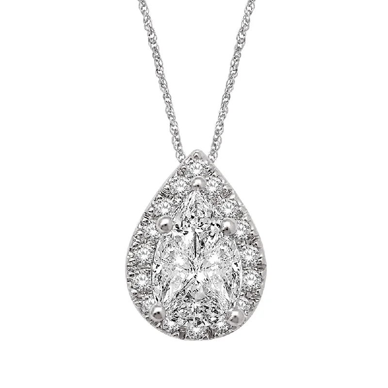 Women’s eco-friendly necklace-14K White Gold 1/3 Ct.Tw.Diamond Fashion Pendant