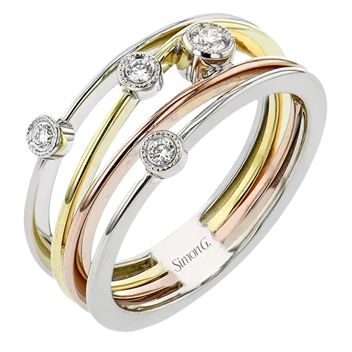 Women’s radiant solitaire engagement ring-RIGHT HAND RING IN 18K GOLD WITH DIAMONDS LR1217