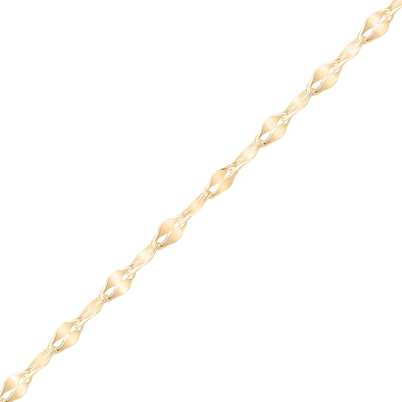 Women’s handcrafted necklace-2.0 mm Lip Chain 14K Gold Plated .925 Sterling Silver Permanent Jewelry Chain - By the Foot / PMJ0022