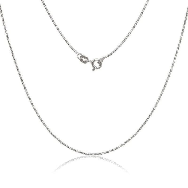 Women’s luxury diamond engagement ring-Sterling Silver Rhodium Plated Diamond Cut Snake Chain, 16"