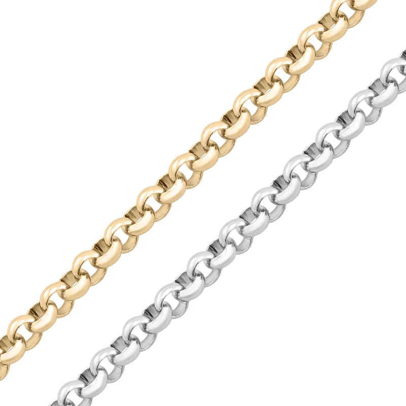 Women’s chic necklace-3mm 18K Gold PVD Stainless Steel Rolo Permanent Jewelry Chain By The Foot / SPL1001