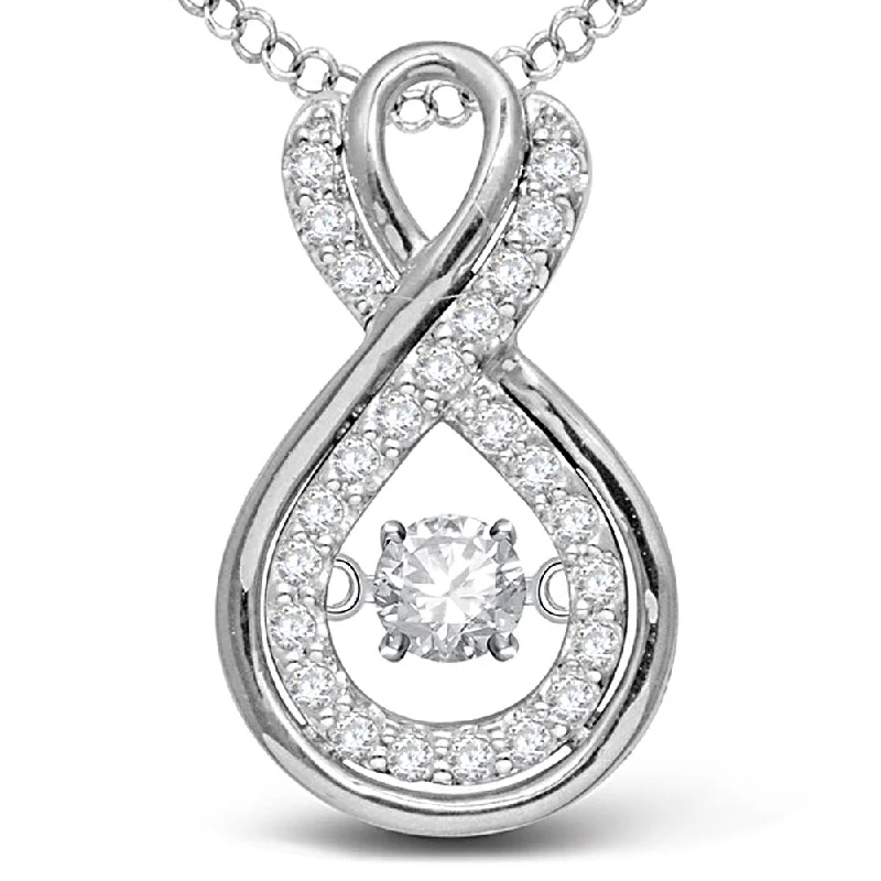 Women’s thick chain necklace-14K White Gold 1/5 Ct.Tw. Moving Diamond Fashion Pendant